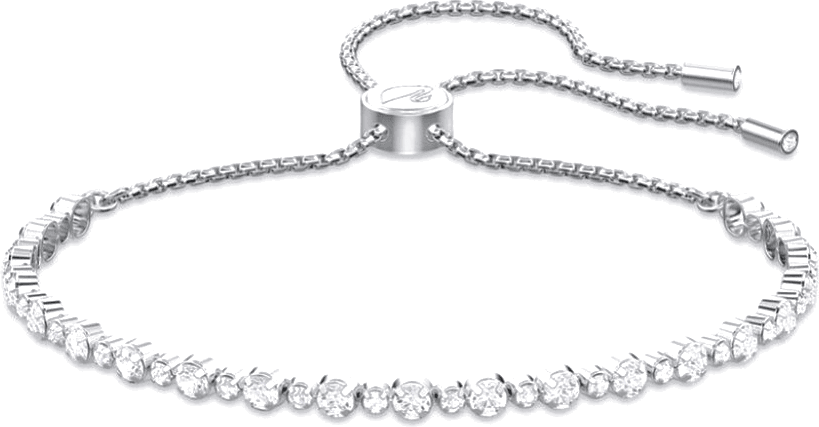 Adjustable silver bolo tennis bracelet