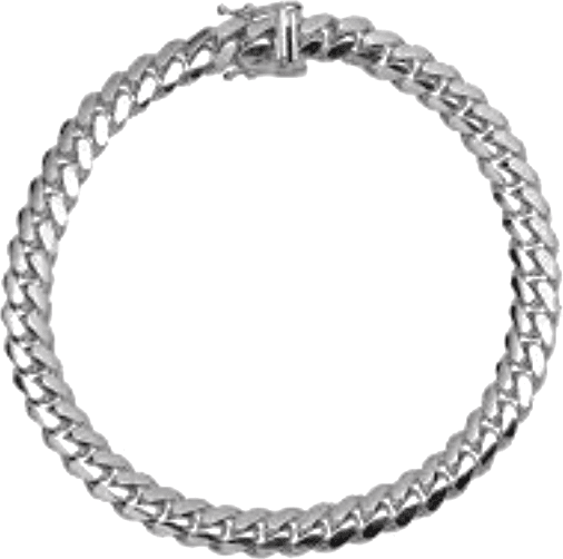 Silver Cuban link bracelet in a circle